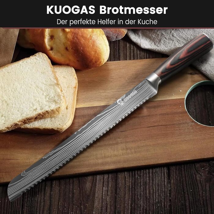 Нож для хлеба с волнистой заточкой 26 см KUOGAS