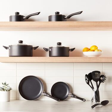 Набір посуду з антипригарним покриттям Kitchen-Profi Basics, 15 предметів, чорний