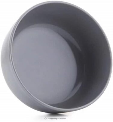 Консимо. Набор мисок из 6 шт. - VICTO - Сервировочная тарелка - Суповые миски Керамическая миска - Набор мисок на 6 человек - 14,5 см - (Серый)