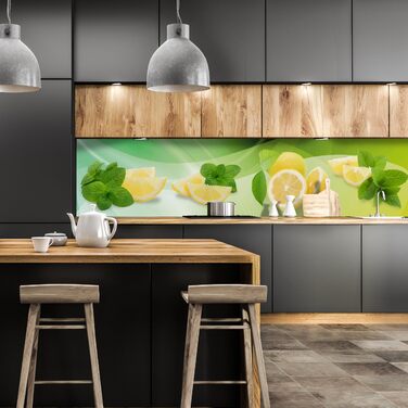 Кухонный фартук защита от брызг 180 х 50 см wandmotiv24