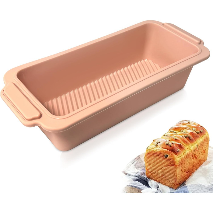 Силиконовая форма для выпечки хлеба, 28x12x6,5 см, розовая Techchii
