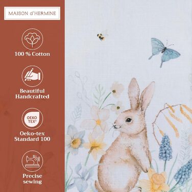 Серветки Maison d&39Hermine зі 100 бавовни, набір з 4 шт. , декоративні серветки, пасхальні серветки, що можна прати, для свят, вечерь, весни, літа (33 см x 48 см) (010 - Великодня роса)