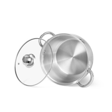 Кастрюля Fissman PRIME 18x10,5 см/2,7л со стеклянной крышкой (5512)