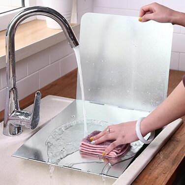 Кухонний фартух Fousenuk, 4-сторонній складаний кухонний фартух, складна стінка із захистом від бризок, компактний складний захист від бризок жиру для кухонь, плит, каструль, стін (39x29x30 см)