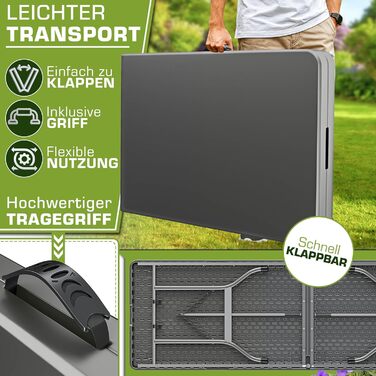 Складной стол 180x75 см tillvex