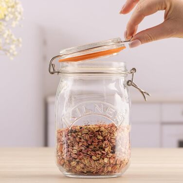 Стеклянная банка 1 л с зажимом Kilner