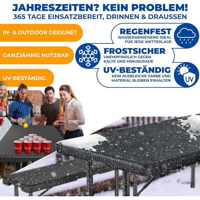 Складной стол для кемпинга 183 х 76 х 74 см KESSER