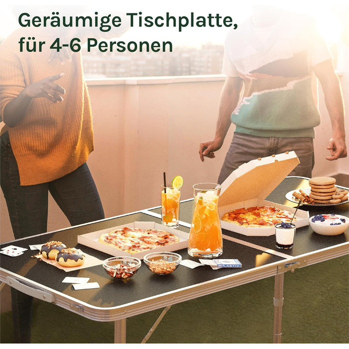 Кемпинговый стол 120x60 см черный WOLTU