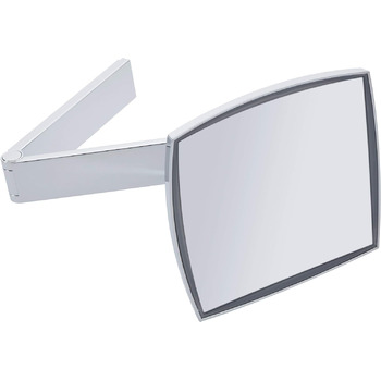 Настенное зеркало для макияжа Keuco с поворотным кронштейном, светодиодная подсветка, 5-кратное увеличение, подключаемый трансформатор, 20x20см, квадрат, хром, iLookMove