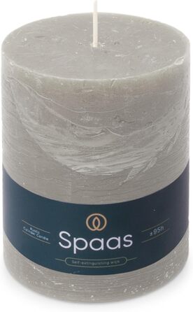 Свічка Spaas Rustical Pillar, 100/130 мм, 95 год, чорна (світло-сіра)