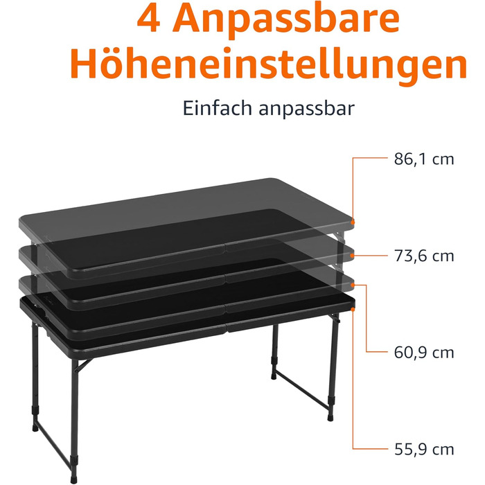 Складной стол 121,4 x 60,7 x 86,1 см Amazon Basics