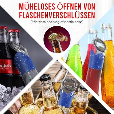 Відкривачка для пляшок з контейнером для кришок синій wortek