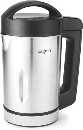 Цифрова суповарка Salter EK5118V2FVDE - 1,6 л, суп, ідеально підходить для приготування великих порцій, 5 налаштувань (гладкий, густий, напої, підтримка тепла, змішування/очищення), датчик переповнення, 900 Вт, алюміній, синя штекер ЄС