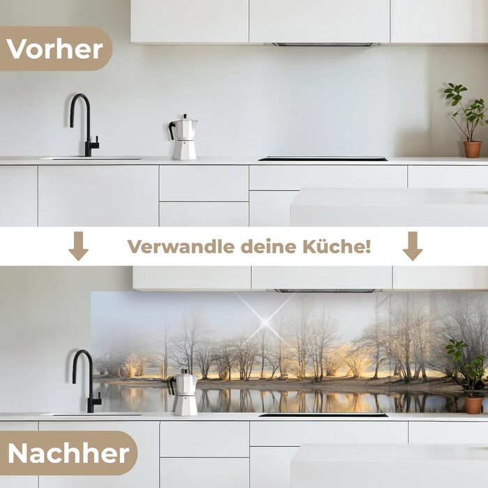 Кухонний фартух 60x80 см Самоклеючий настінний захисний екран для кухні Кухонний фартух Кухонні фасади Кухонні фартухи Кухонна стіна Вода - Пейзаж - (Природа - Пейзаж, 60 x 200 см)