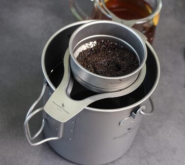 Безграничный Voyage Титановый кофейный сетчатый фильтр Pour Over Paperless Slow Drip Coffee Filter Открытый кемпинг Многоразовая кофейная капельница Ti6001P (фильтр и подставка для фильтра (M))