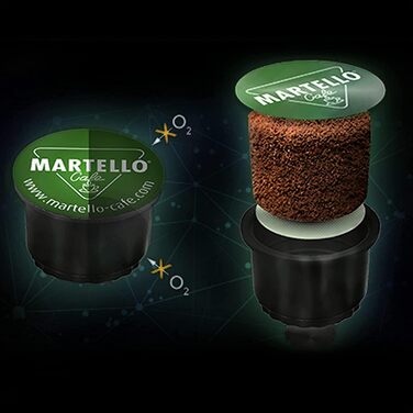 Кофемашина капсульная белая Sensual Martello и набор из 200 кофейных капсул Martello