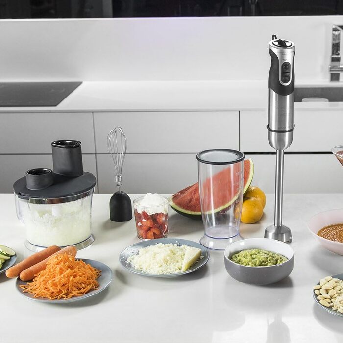Ручний блендер 1000 Вт Powerful Titanium 1000 Pro з аксесуарами, набір 5 предметів Cecotec