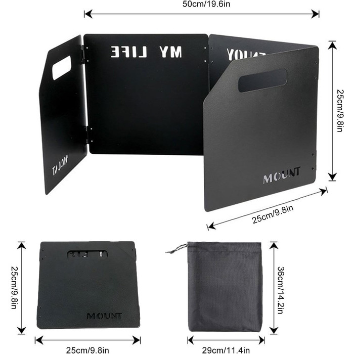 Портативний складний вітрове скло для кемпінгових плит Fukamou