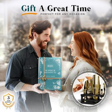 Набір для коктейлів 16 предметів золотий Bare Barrel