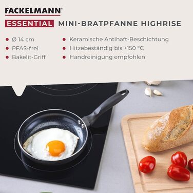 Сковорода 14 см з керамічним покриттям, чорна Highrise Fackelmann