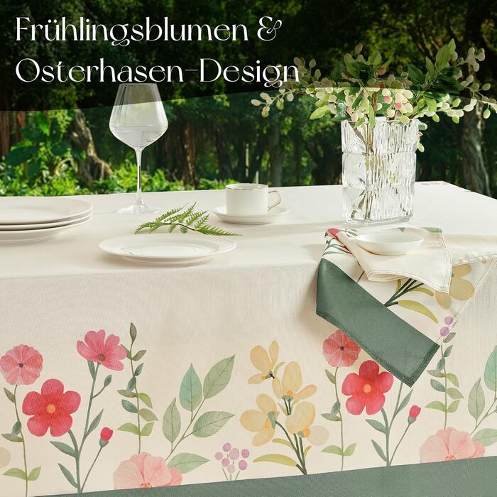 Весняна скатертина з квітковим візерунком 240 x 140 см FIBORIA