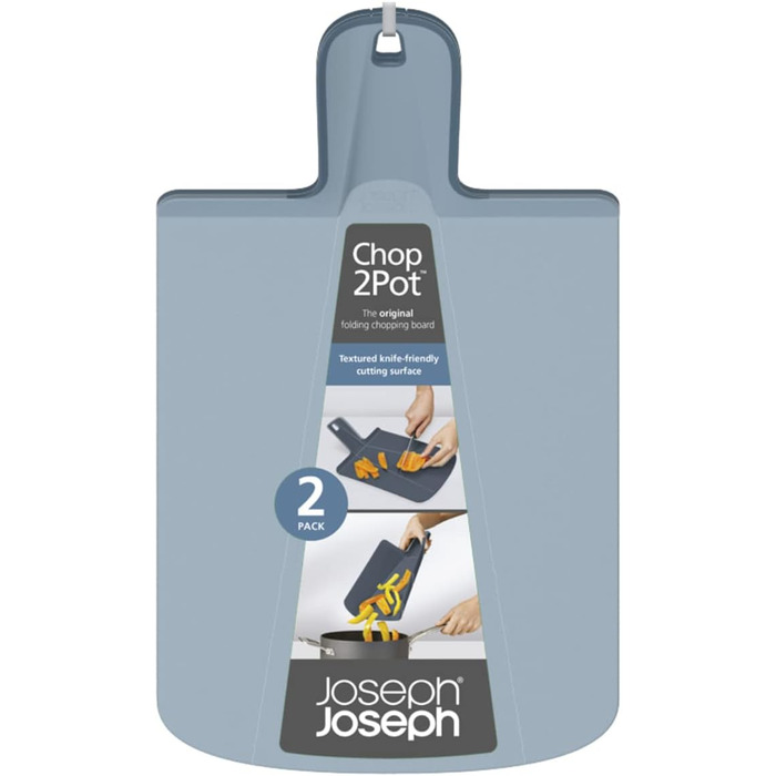 Складна обробна дошка Joseph Joseph Chop2Pot Plus з ручкою - (Синя, маленька - Упаковка з 2 шт. )