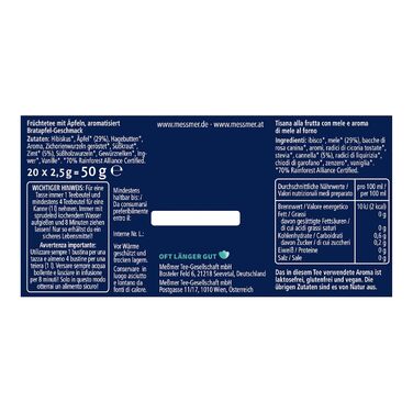 Чай Месмер - 48 чайних пакетиків 24 видів Атмосферний дизайн для демонстрації Різдвяний календар ідеально підходить як подарунок Фруктовий та трав&39яний чай (ПЕЧЕНЕ ЯБЛУКО, 20 чайних пакетиків)