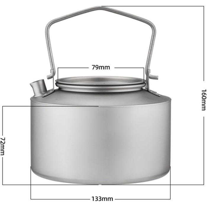 Титановый котелок для кемпинга 980 мл Feeshoppher