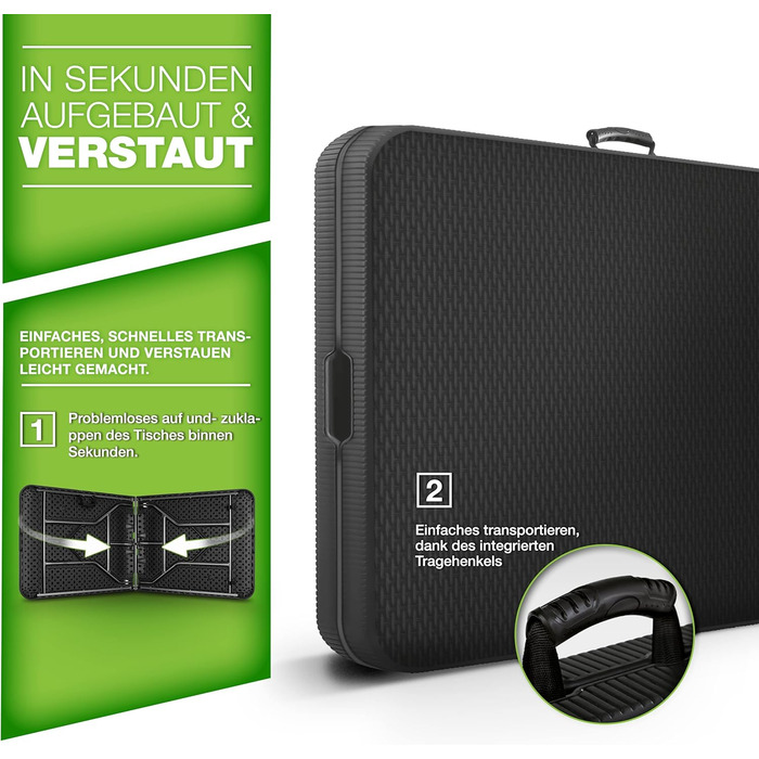 Складной стол 180x75 см антрацит tillvex