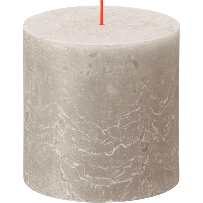 Свічка Bolsius Rustic Pillar XXL - 3 шт. и - 10 x 10 см - Декоративні побутові свічки - Час горіння 62 години - Без запаху - Містить натуральний рослинний віск - Без пальмової олії (світло-сіра)