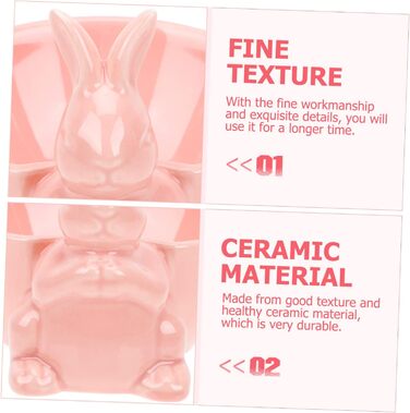 Керамічна миска у формі кролика на Великдень рожева Holibanna