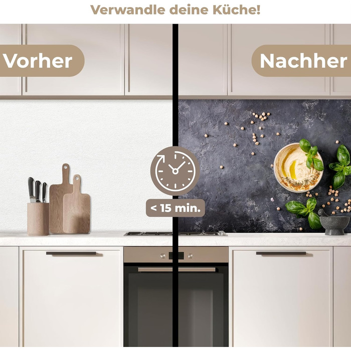 Кухонний фартух 60x80 см Самоклеючий захисний екран для кухні Кухонний фартух Кухонні фасади Кухонні фартухи Кухонна стіна Вода - Пейзаж - (Десерт - Базилік, 60 x 80 см)