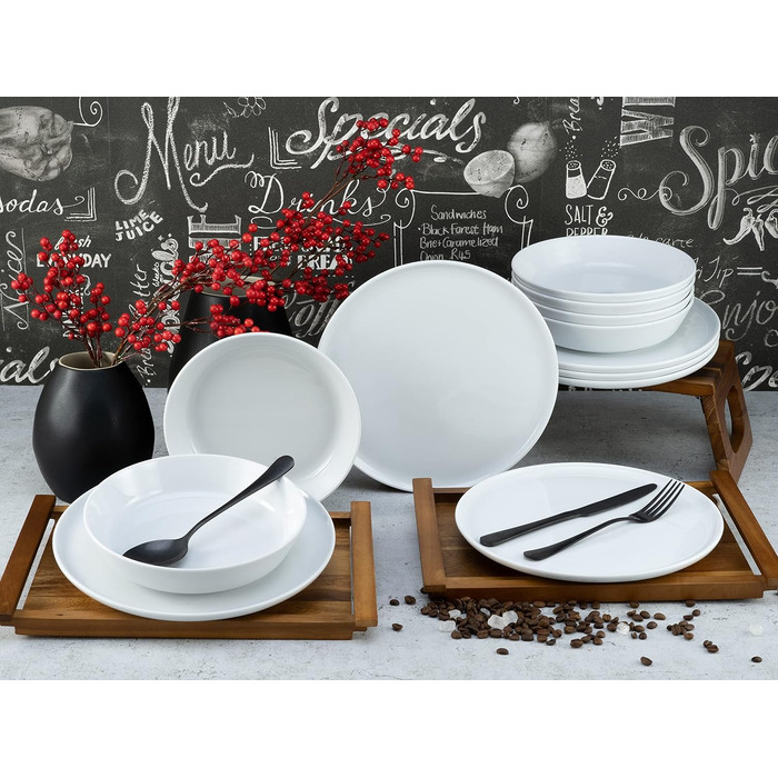 Набір тарілок на 6 персон, 12 предметів, білий Chef Collection Creatable