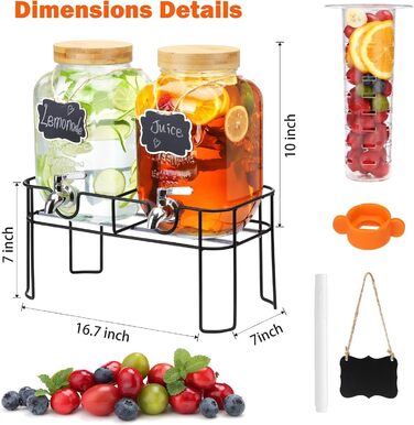 Диспенсер для напоїв зі стійкою 2 шт 4 л MallCreaty