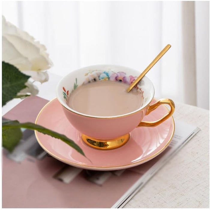 Порцеляна кавова чашка з блюдцем 200 мл XYUERU