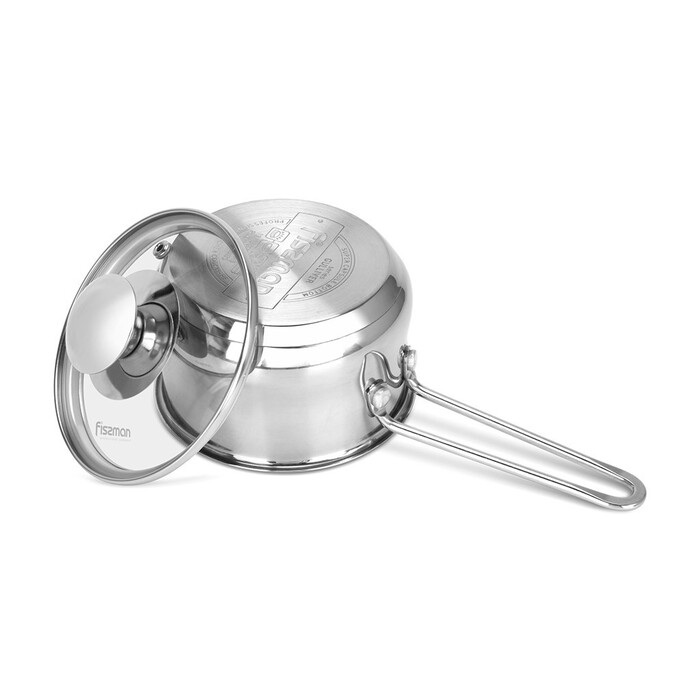 Ківш зі скляною кришкою 12 x 7,5 см 0,8 л GULLIVER Fissman