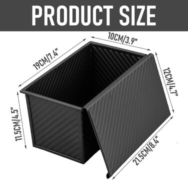 Форма для випікання тостів з кришкою 19,2x10,2x11,5 см чорна