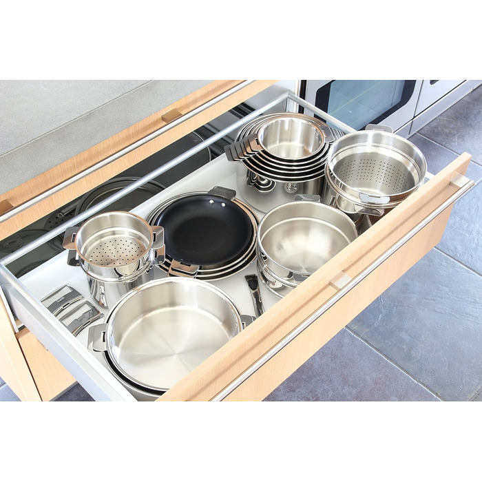 Набор ручек для посуды из нержавеющей стали, 3 предмета, серебристый Casteline Cristel