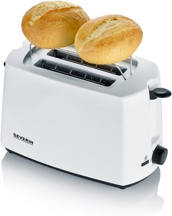Автоматичний тостер SEVERIN, тостер з насадкою для булочки, якісний тостер з піддоном для крихт і потужністю 700 Вт, AT 2287 (білий / чорний)