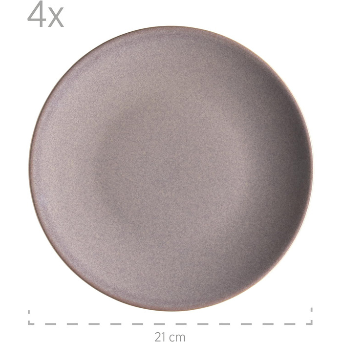 Набір посуду MSER 931545 Ossia на 4 персони в середземноморському вінтажному образі, комбінований сервіз з 16 предметів з кераміки (коричневий)