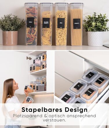 Набор из 4 контейнеров для хранения 2,8 л, прозрачный/черный Deco haus