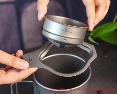 Безмежний вояж Титановий кавовий сітчастий фільтр Pour Over Безпаперовий повільний крапельний фільтр для кави Багаторазова крапельниця для кемпінгу на відкритому повітрі Ti6001P (тільки підставка для фільтра)