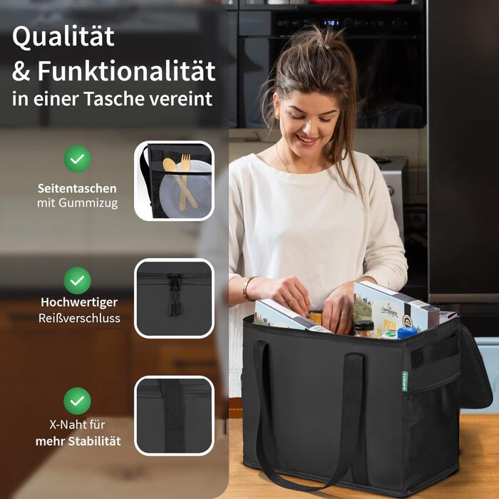 Набір 2-х великих термосумок 30 л чорна COTTARA