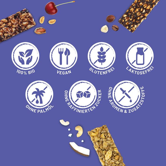 Батончики горіхіві 24 х 35 г, 6 різних смаків Foodloose