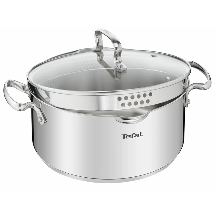 Tefal Каструля DUETTO+, 5л, з кришкою, нержавюча сталь, скло