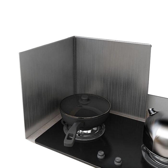 Настінний бризкозахисний екран для плити, складний кухонний бризкозахисний екран, бризкозахисний екран з нержавіючої сталі для плити, з антипригарним покриттям, для варильної поверхні, настінний, 2 частини 40 x 40 см (2 частини 45 x 50 см, 2 складні)