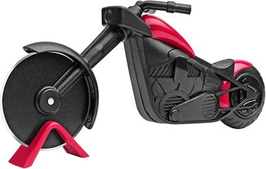 Резак для пиццы в виде мотоцикла с подставкой, красно-черный KUONIIY
