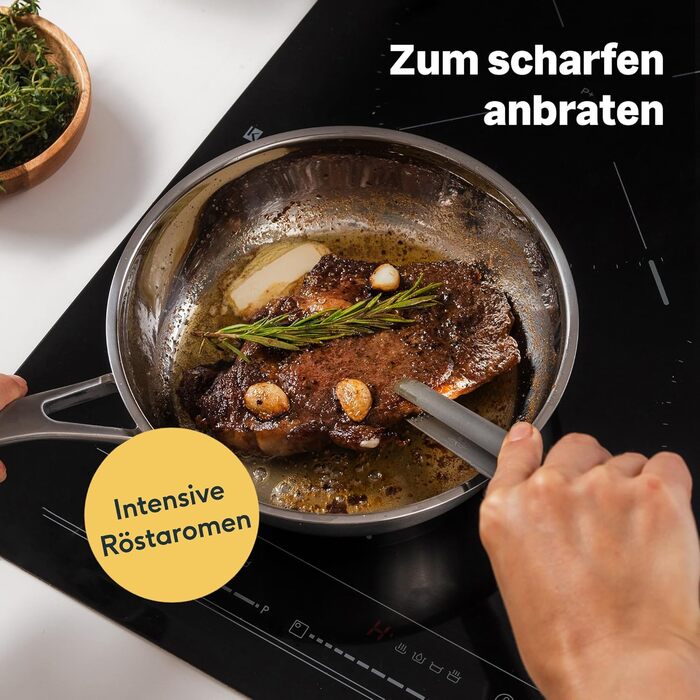 Сковорода 20 см, нержавіюча сталь без покриття Silberthal