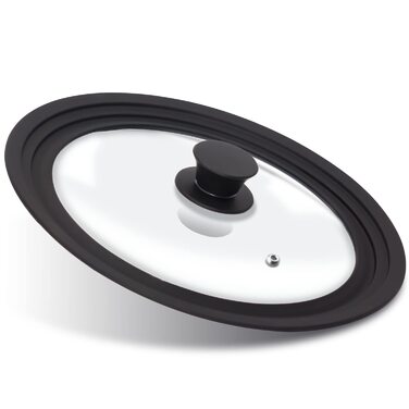 Силіконові універсальні кришки Anaeat для каструль, сковорідок та сковорідок загартоване скло з термостійким силіконовим обідком, підходить для посуду діаметром 16 см, 18 см та 20 см змінні кришки (16 см, 18 см та 20 см)