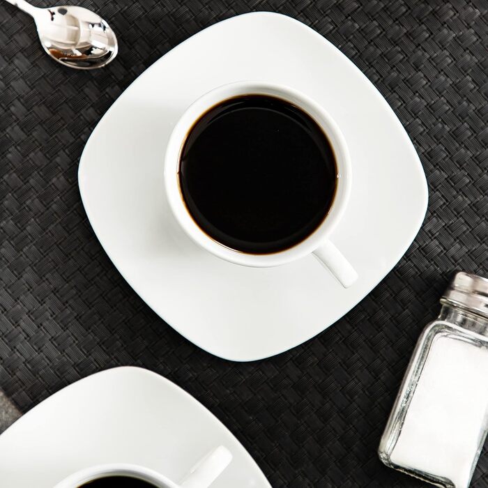 Серія Elisa, 12-предметний кремово-білий порцеляновий кавовий набір, кавові чашки з блюдцями на 6 осіб, для кави, чаю, десертів, білий кавовий сервіз (6 шт.)